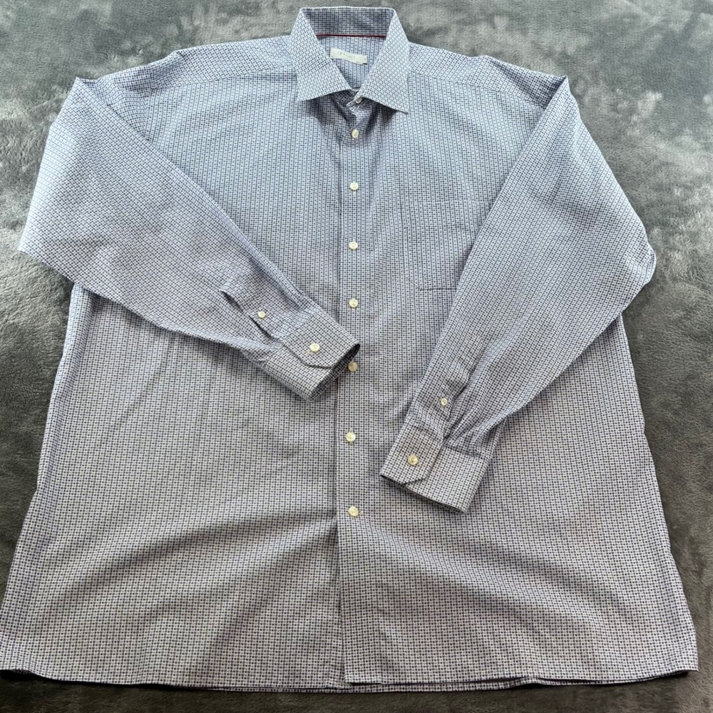 Eton of Sweden Brighton Classic Fit Owl Print Cotton Shirt Blue Mens 18.5 3XL